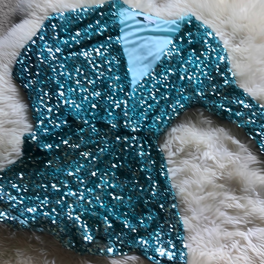 Vici Dolls - Blue Sequin Romper